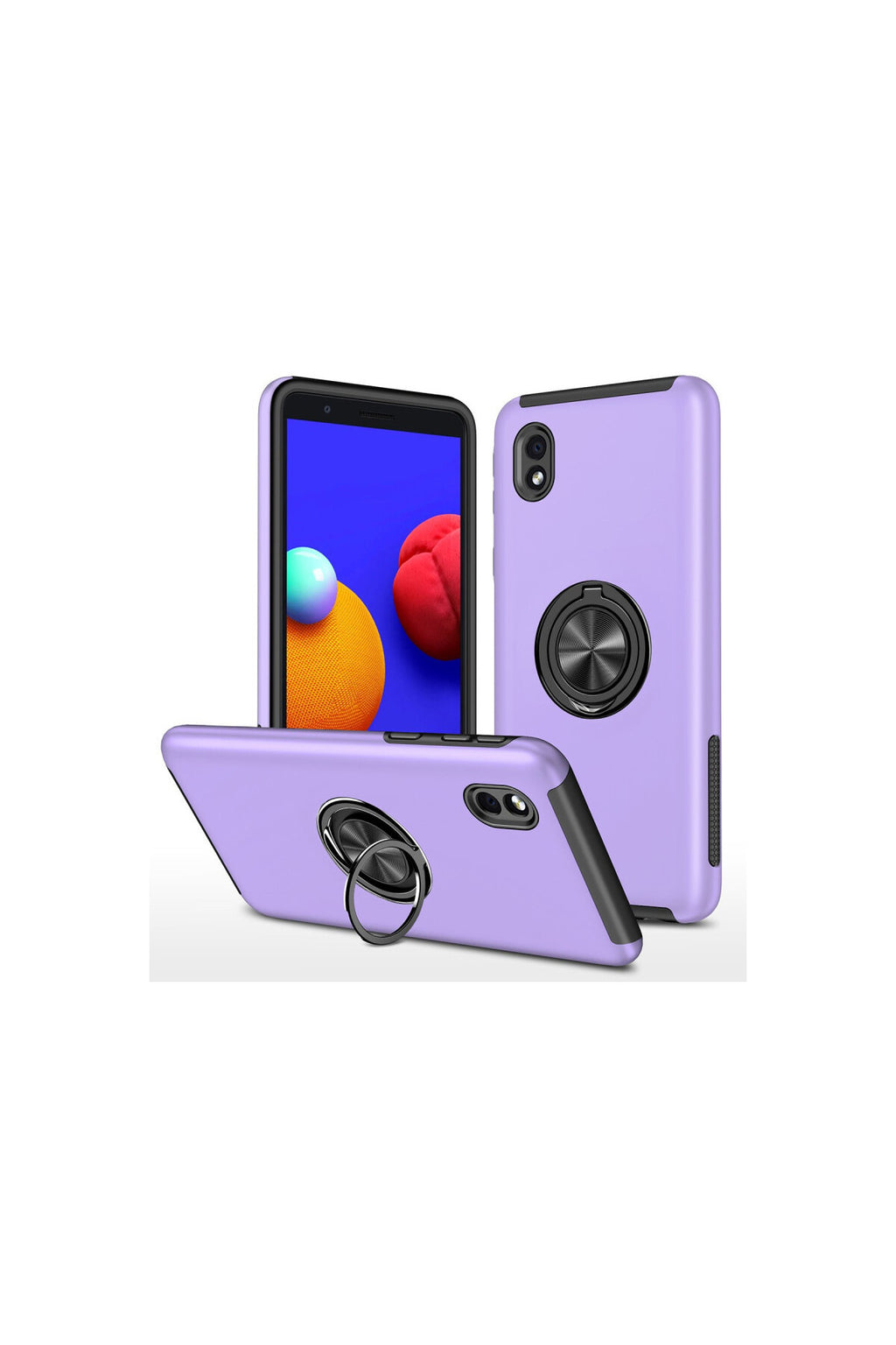 Samsung Galaxy A01 Core Uyumlu Kılıf Elit Yüzüklü Kapak - Mor
