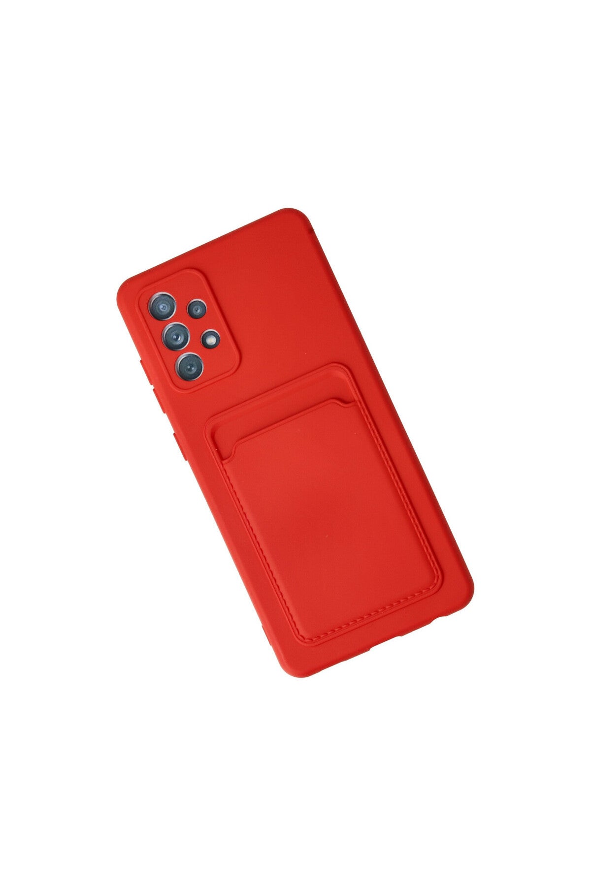 Samsung Galaxy A32 Uyumlu Kılıf Kelvin Kartvizitli Silikon - Kırmızı