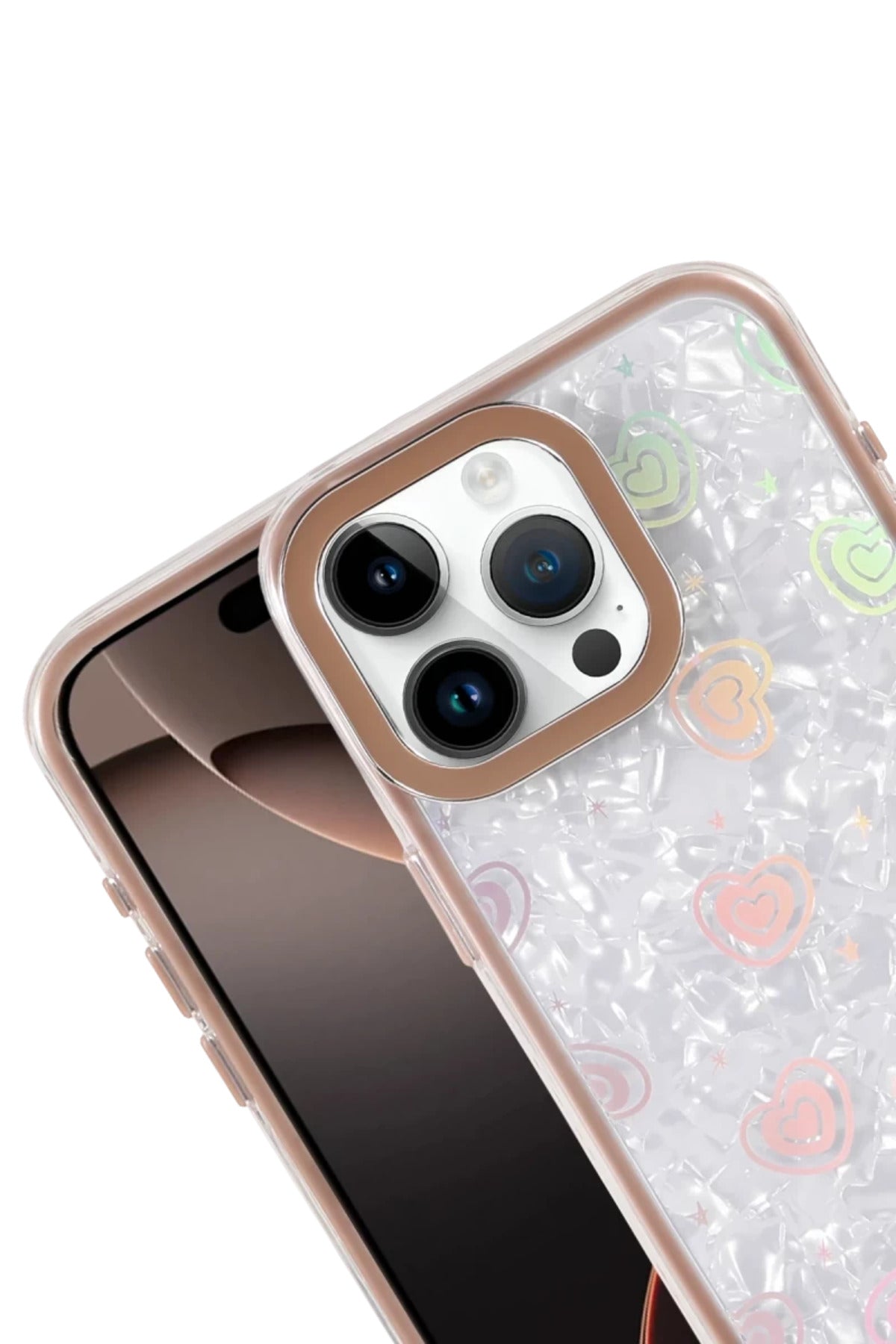 Apple iPhone 15 Pro Max Uyumlu Lumi Desenli Kapak - Çöl Titanyum