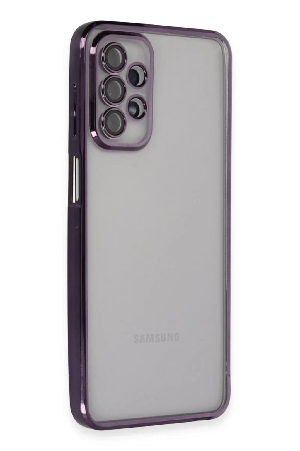 Samsung Galaxy A23 4G Uyumlu Kılıf Lensli Silikon - Mor