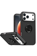 Apple iPhone 17 Pro Uyumlu Montreal Yüzüklü Silikon Kapak - Siyah