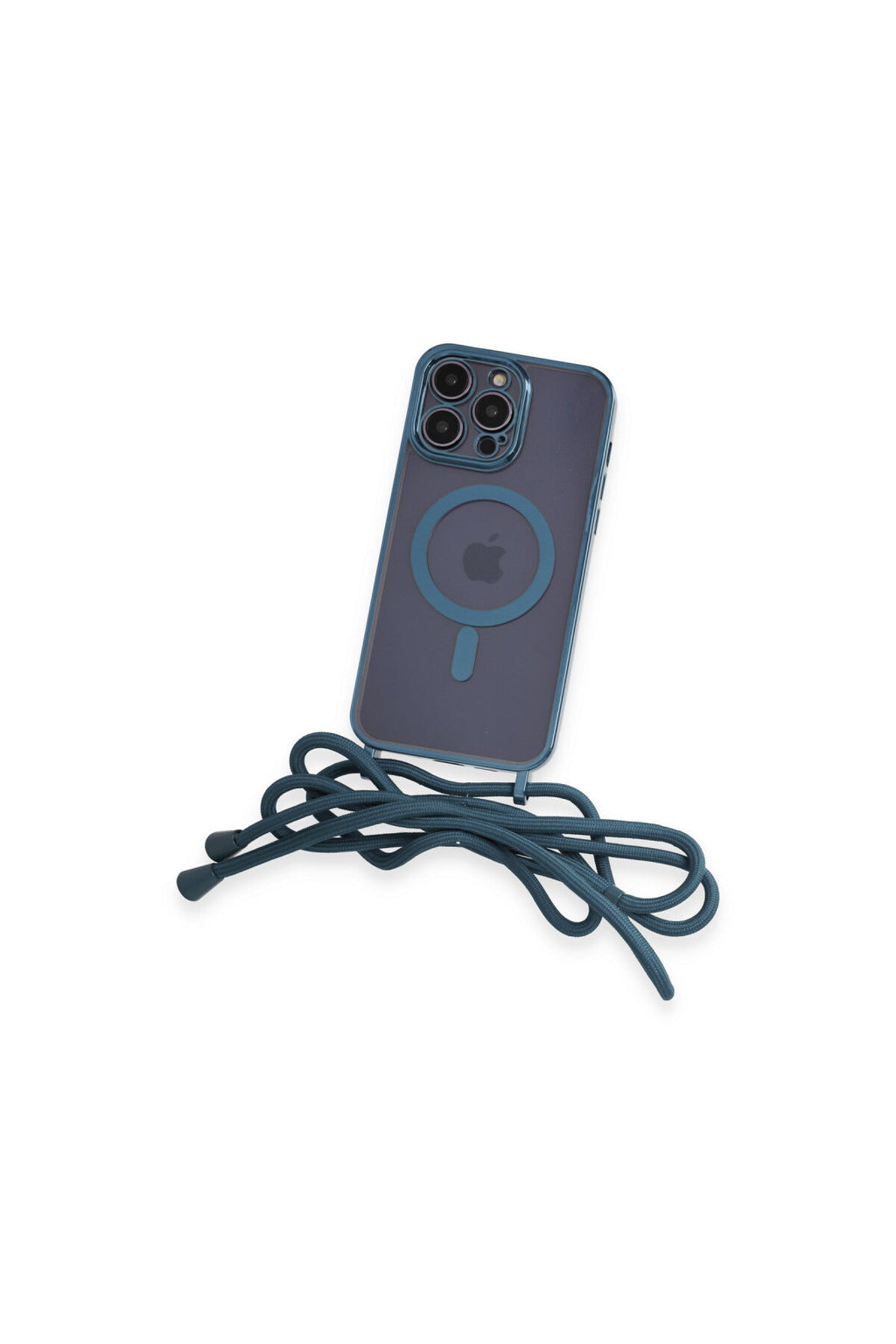 Apple iPhone 12 Pro Max Uyumlu Kılıf Divo Lazer Askılı Magsafe Kapak - Sierra Blue