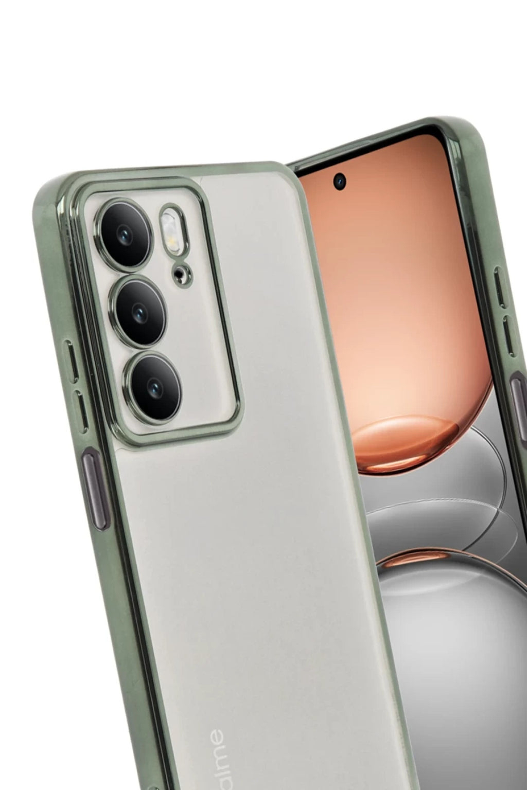 Realme C75 4G Uyumlu Kılıf Lensli Silikon - Yeşil