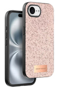 Onegif Apple iPhone 16E Uyumlu Bright Simli Kapak - Pembe