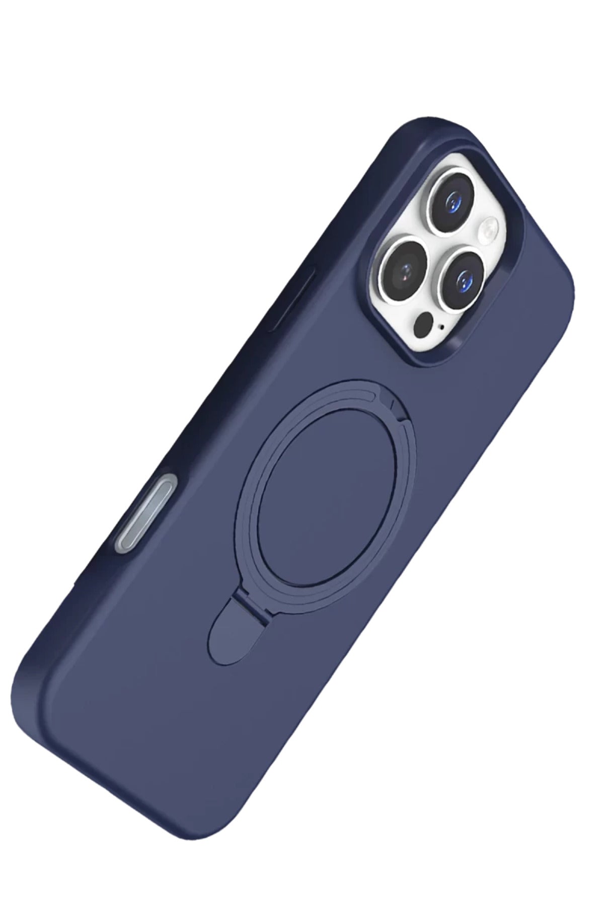 Apple iPhone 16 Pro Uyumlu Regal Magsafe Standlı Kapak - Lacivert
