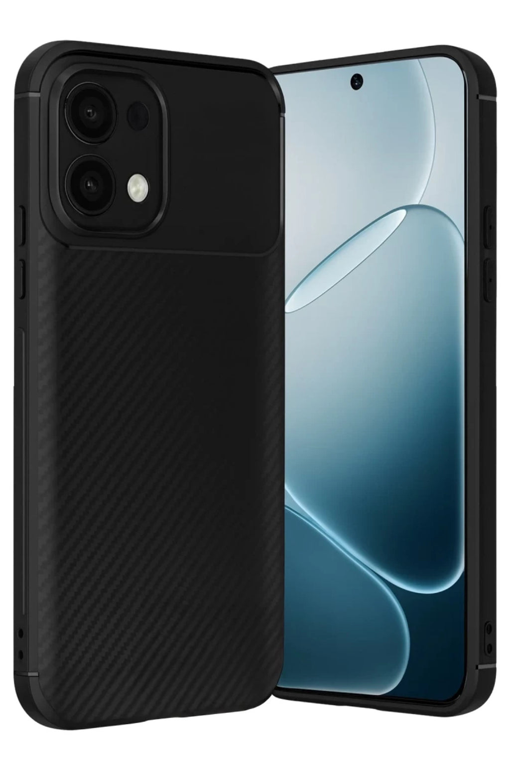 Oppo A6 Pro 4G Uyumlu Auto Focus Karbon Kapak - Siyah