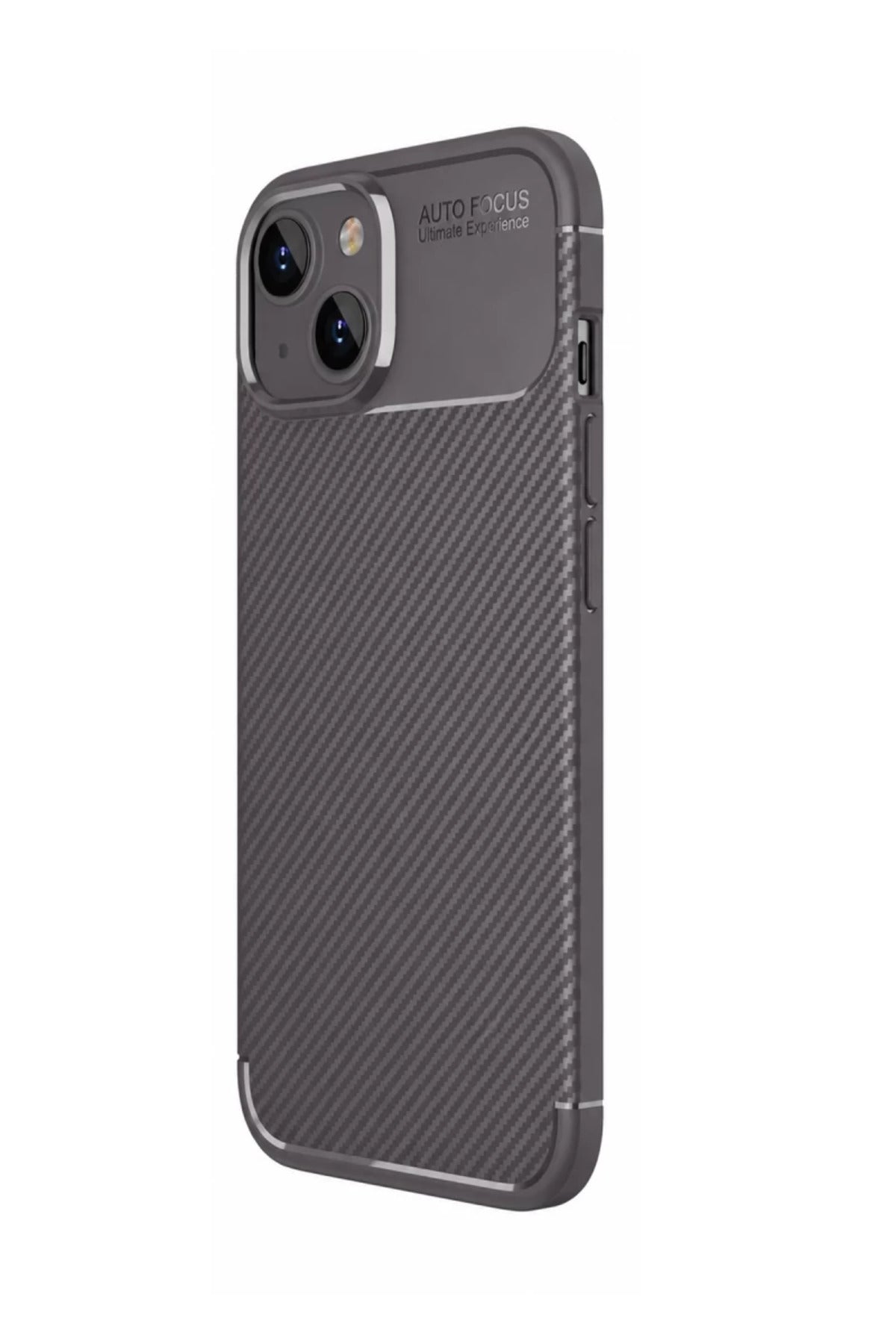 Apple iPhone 14 Uyumlu Kılıf Auto Focus Karbon Kapak - Gri