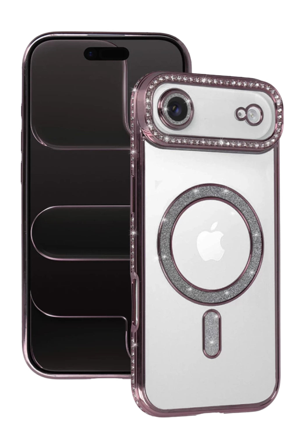 Apple iPhone 17 Air Uyumlu Joke Simli Magneticsafe Kılıf - Pembe