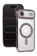 Apple iPhone 17 Air Uyumlu Joke Simli Magneticsafe Kılıf - Pembe