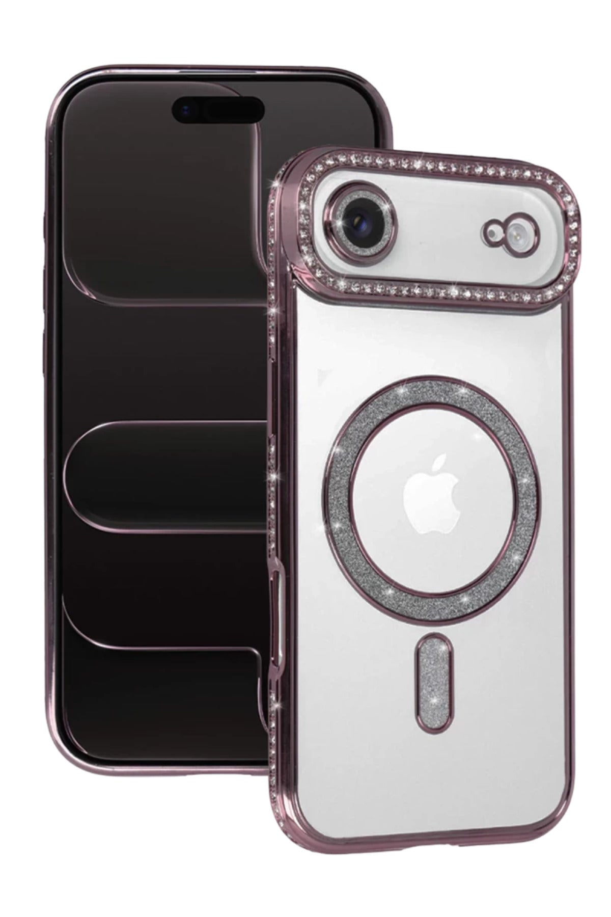Apple iPhone 17 Air Uyumlu Joke Simli Magneticsafe Kılıf - Pembe