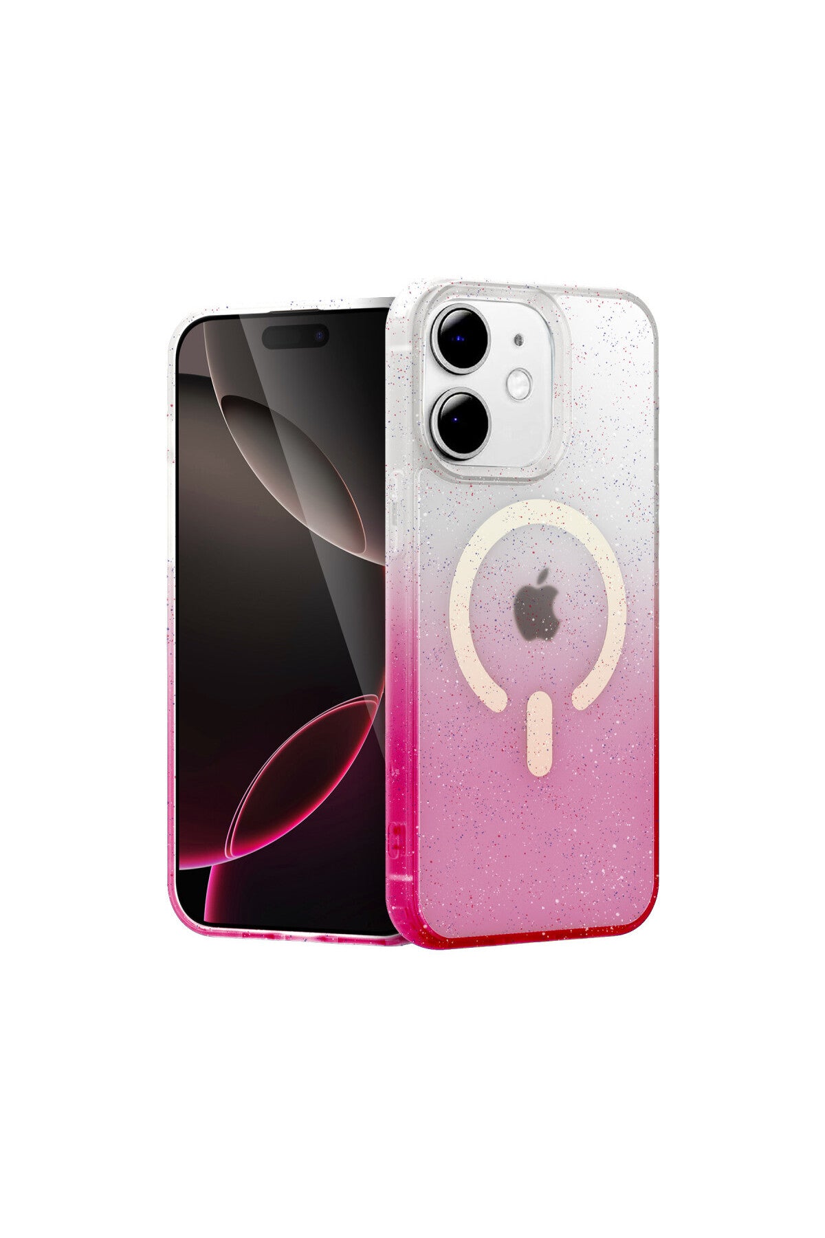 Apple iPhone 12 Uyumlu Pummel Shiny Magsafe Kapak - Pembe