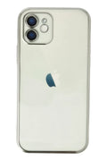 Apple iPhone 12 Uyumlu Kılıf Lensli Silikon - Gümüş