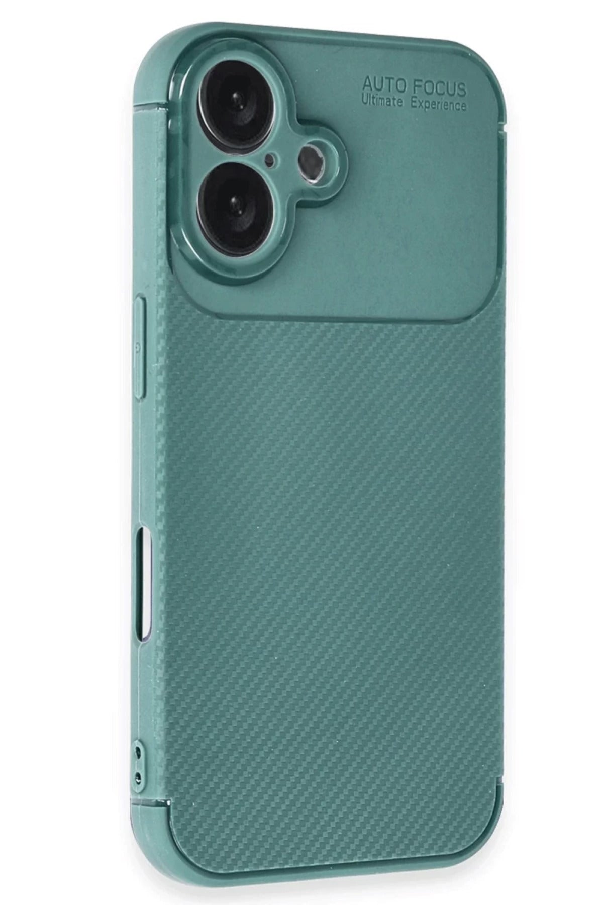Apple iPhone 16 Uyumlu Kılıf Auto Focus Karbon Kapak - Koyu Yeşil
