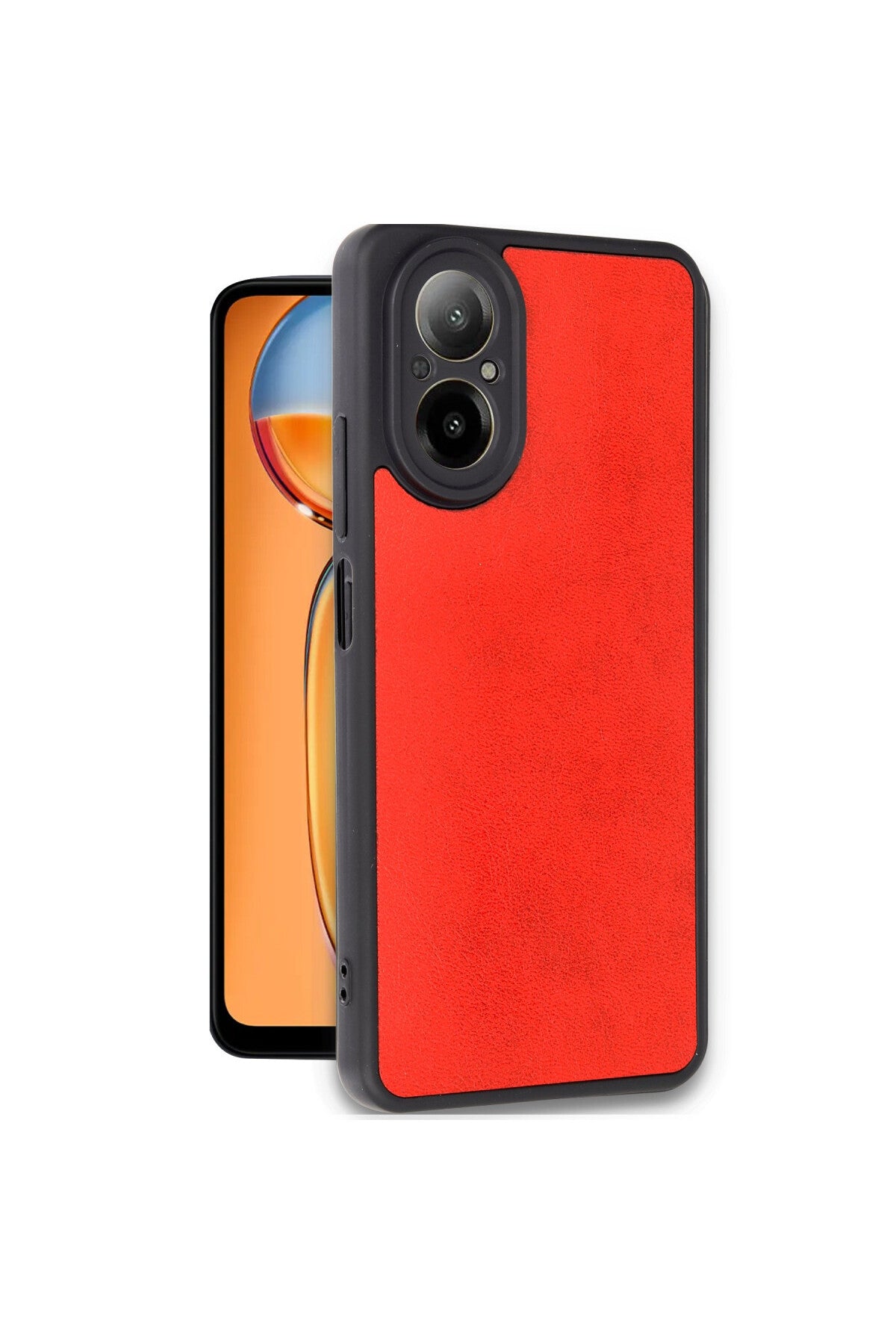 Realme 12 Lite Uyumlu Kılıf Aras Deri Kapak - Kırmızı