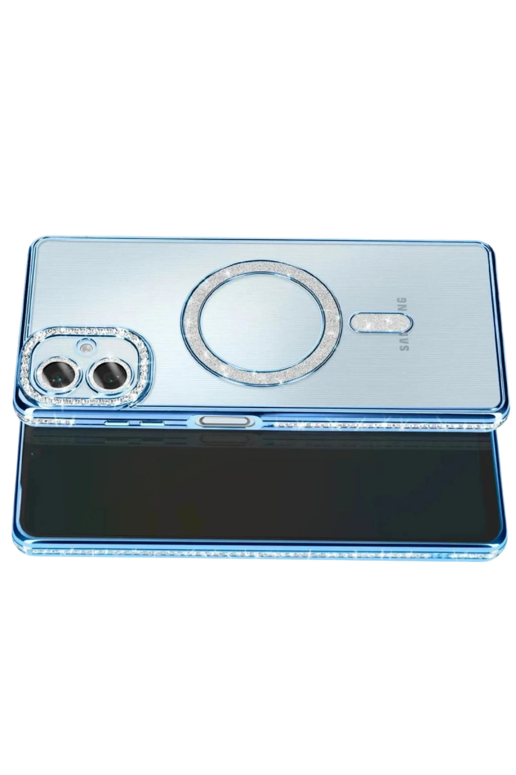 Samsung Galaxy A07 4G Uyumlu Joke Simli Magneticsafe Kılıf - Mavi
