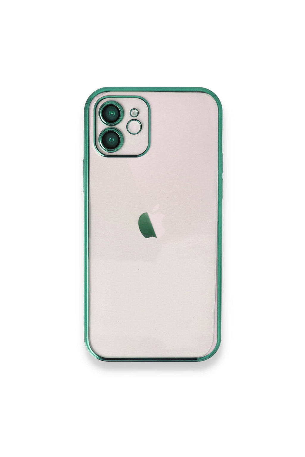 Apple iPhone 12 Uyumlu Kılıf Lensli Silikon - Yeşil