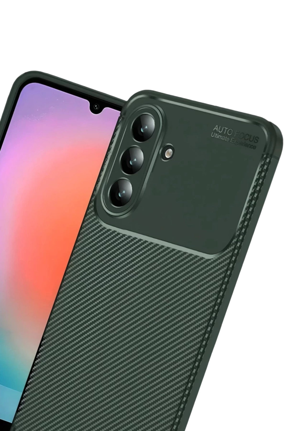 Samsung Galaxy A37 5G Uyumlu Auto Focus Karbon Kapak - Koyu Yeşil