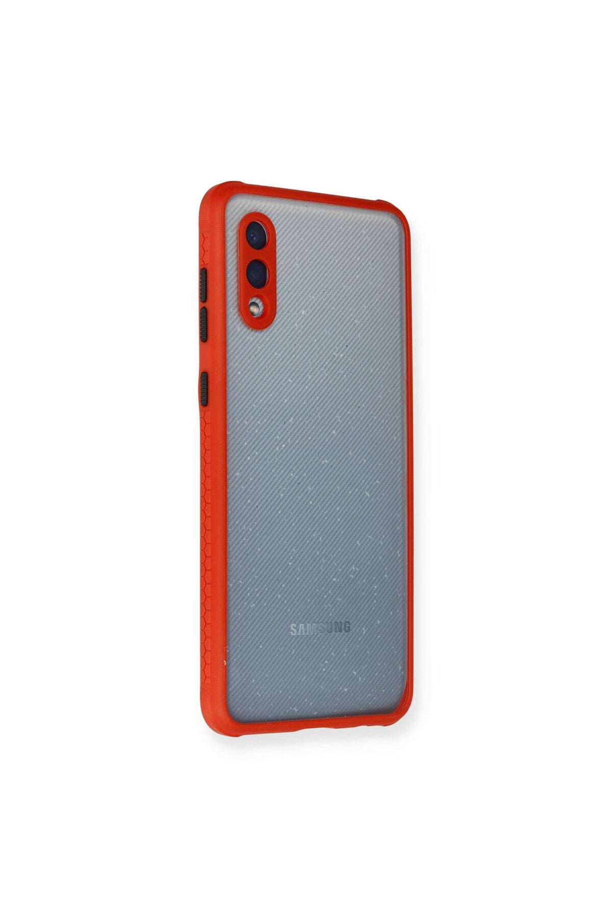 Samsung Galaxy A02 Uyumlu Kılıf Miami Şeffaf Silikon - Kırmızı