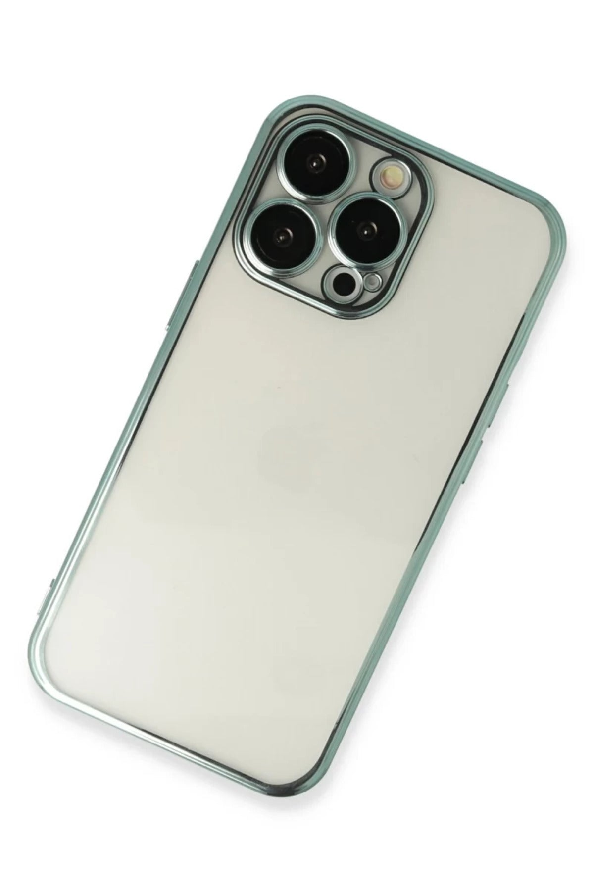 Apple iPhone 14 Pro Max Uyumlu Kılıf Lensli Silikon - Yeşil