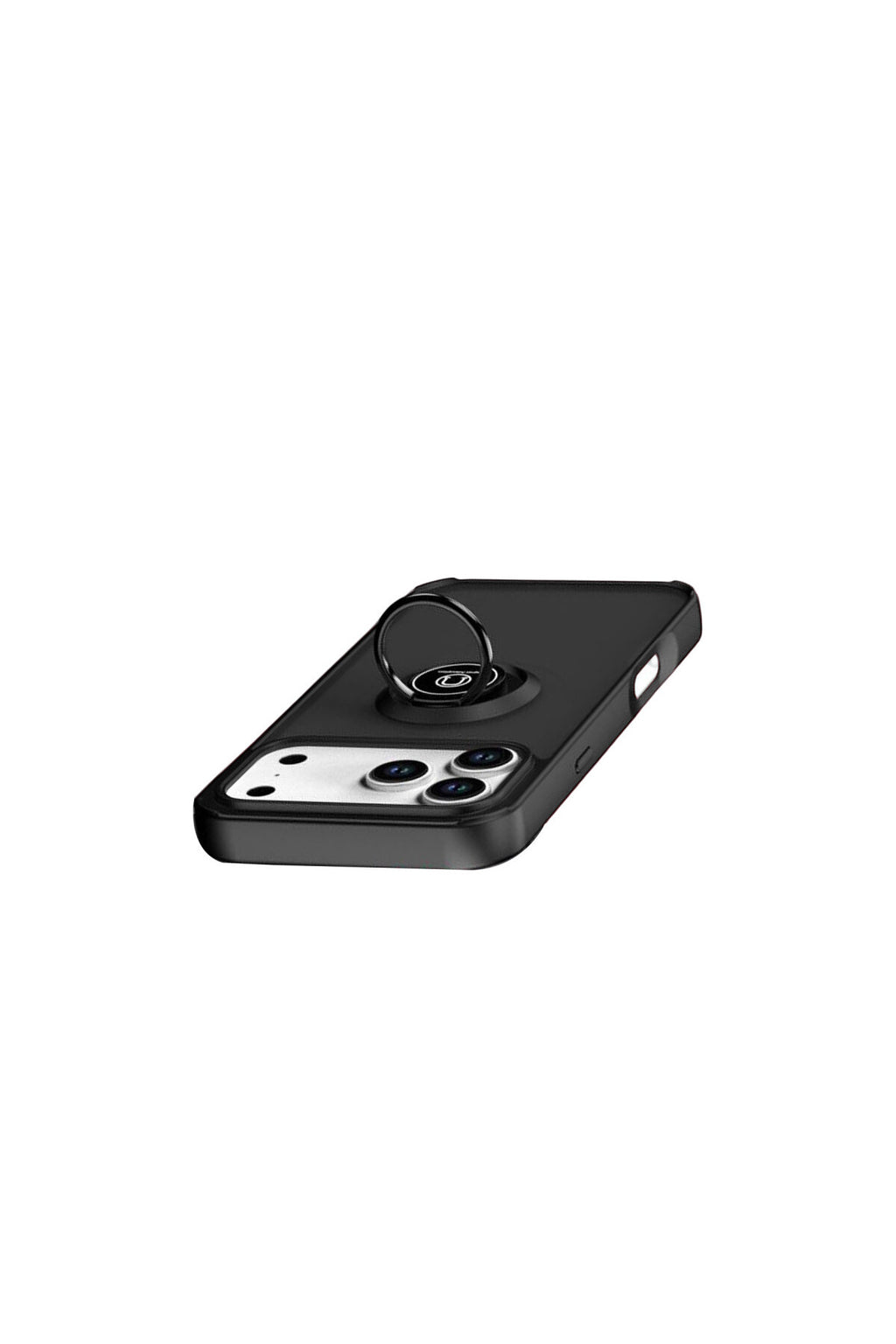 Apple iPhone 17 Pro Uyumlu Montreal Yüzüklü Silikon Kapak - Siyah