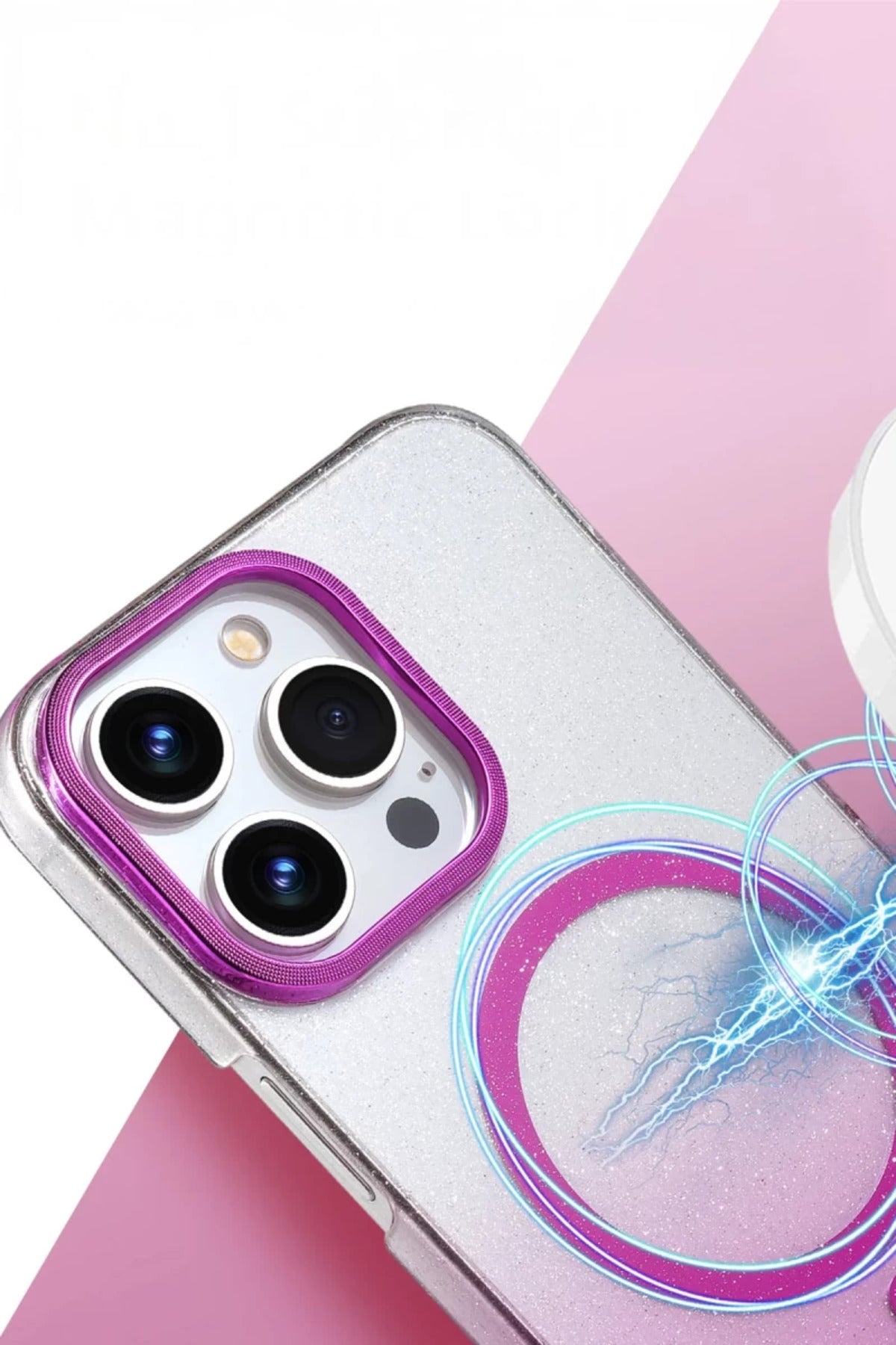 Apple iPhone 15 Pro Max Uyumlu Glossy Magsafe Kapak - Çöl Titanyum