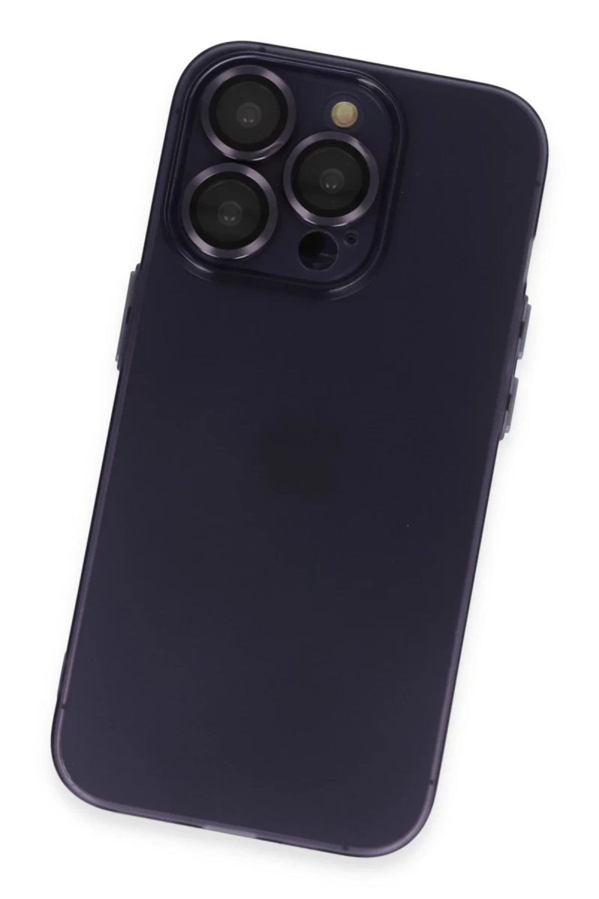 Apple iPhone 14 Pro Max Uyumlu Kılıf Luko Lens Silikon - Derin Mor