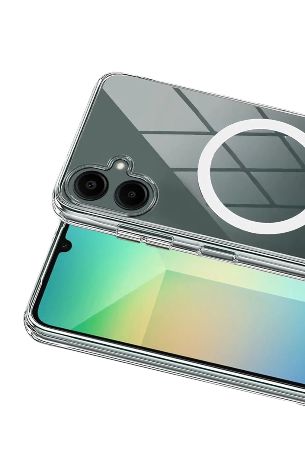 Samsung Galaxy A06 Uyumlu Combo Sert Şeffaf Magsafe Kapak - Şeffaf