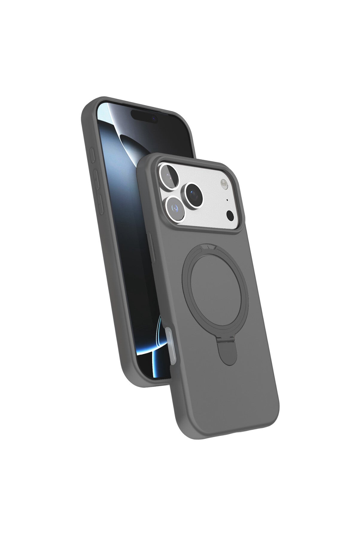 Apple iPhone 17 Pro Uyumlu Regal Magsafe Standlı Kapak - Titan Gri