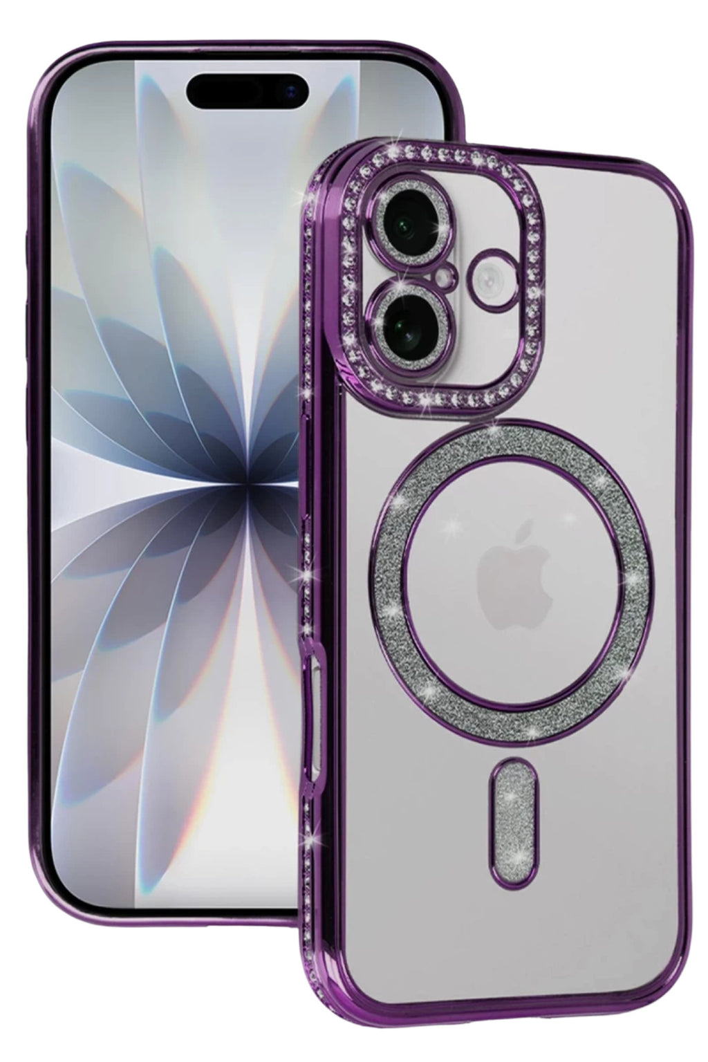 Apple iPhone 17 Uyumlu Joke Simli Magneticsafe Kılıf - Derin Mor