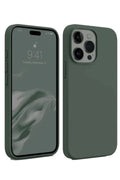 Apple iPhone 15 Pro Uyumlu Kılıf First Silikon - Koyu Yeşil