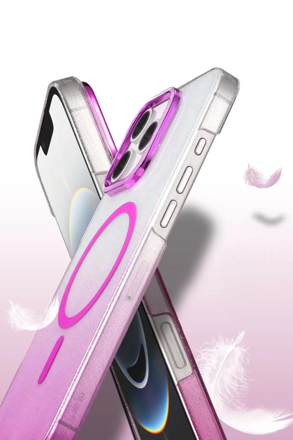 Apple iPhone 16 Pro Max Uyumlu Glossy Magsafe Kapak - Pembe