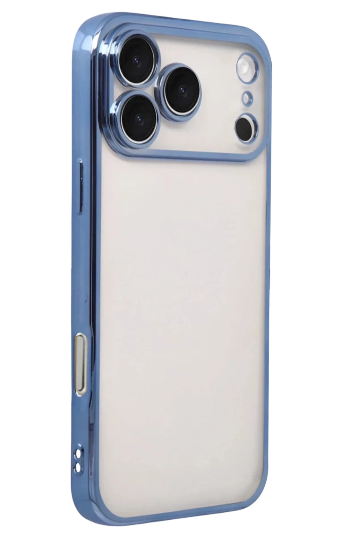 Apple iPhone 17 Pro Max Uyumlu Lensli Silikon - Açık Mavi