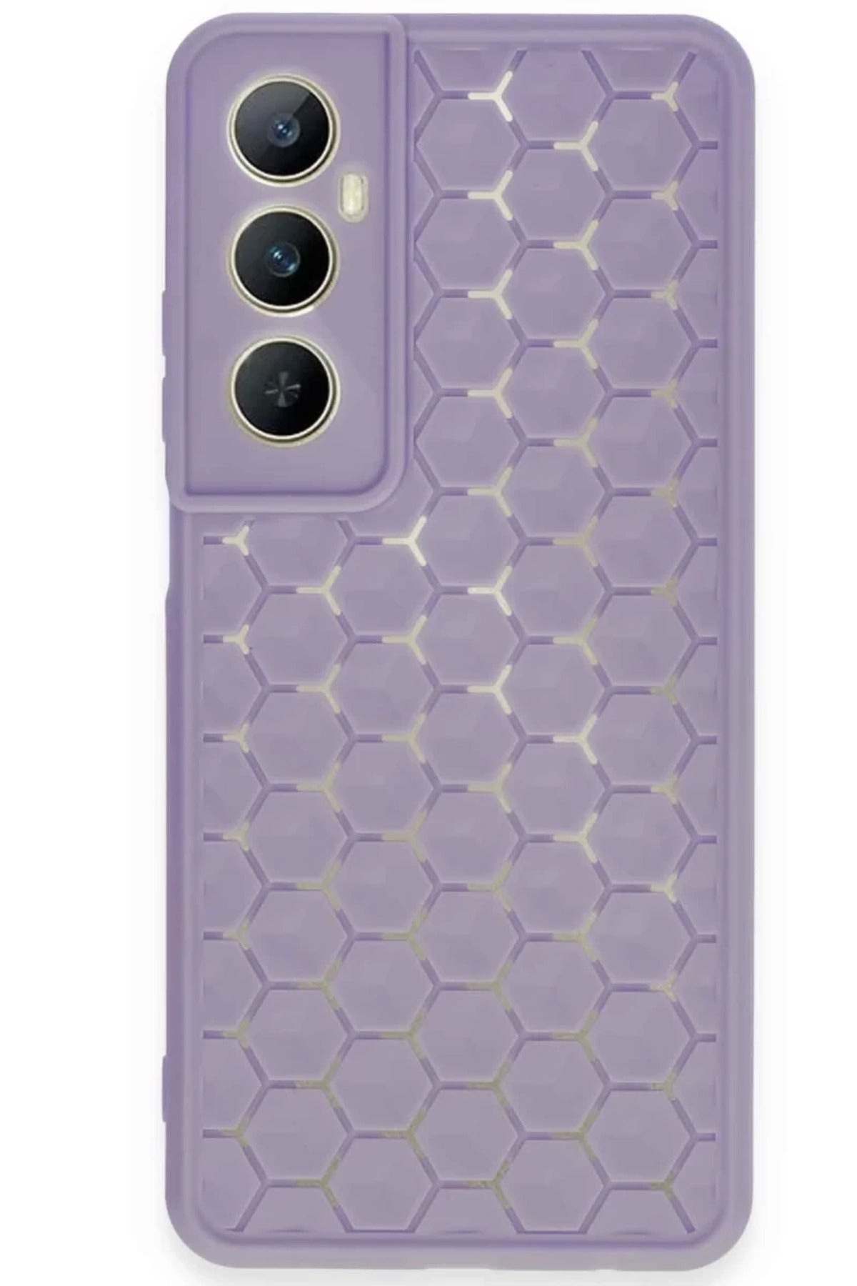 Realme C65 Uyumlu Kılıf Petek Silikon Kapak - Lila