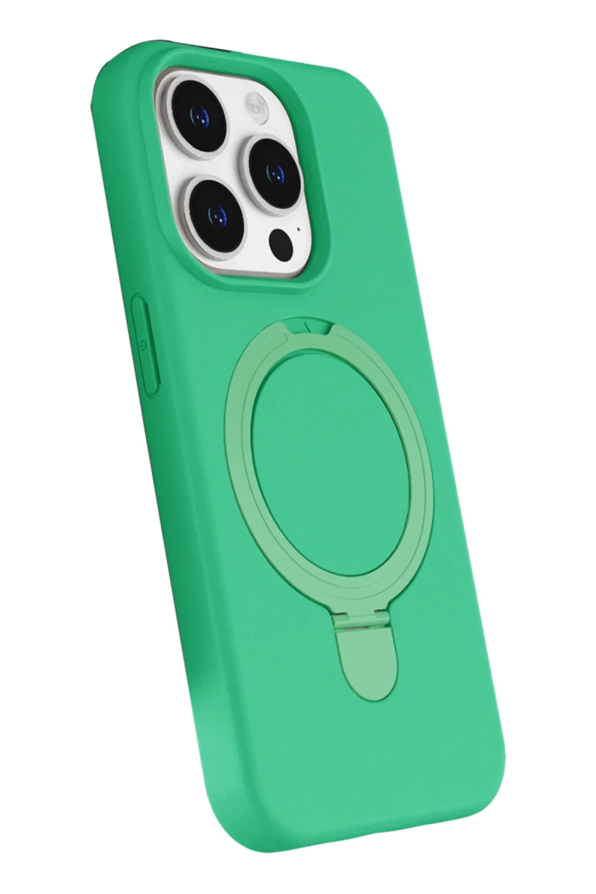 Apple iPhone 14 Pro Max Uyumlu Regal Magsafe Standlı Kapak - Yeşil