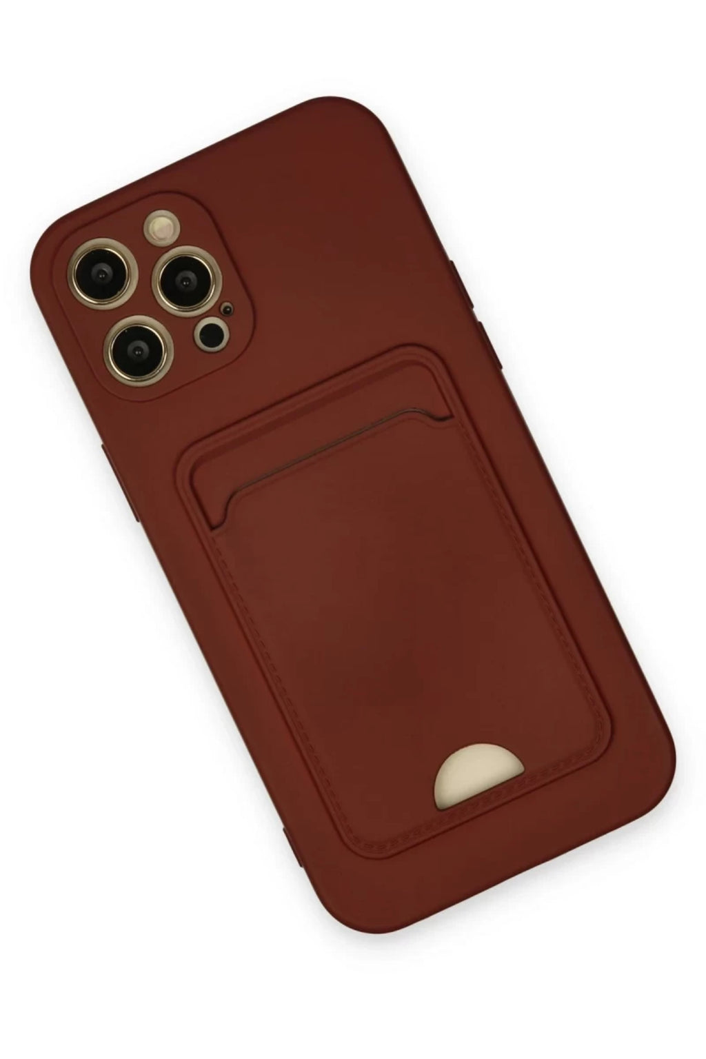 Apple iPhone 12 Pro Max Uyumlu Kılıf Kelvin Kartvizitli Silikon - Bordo