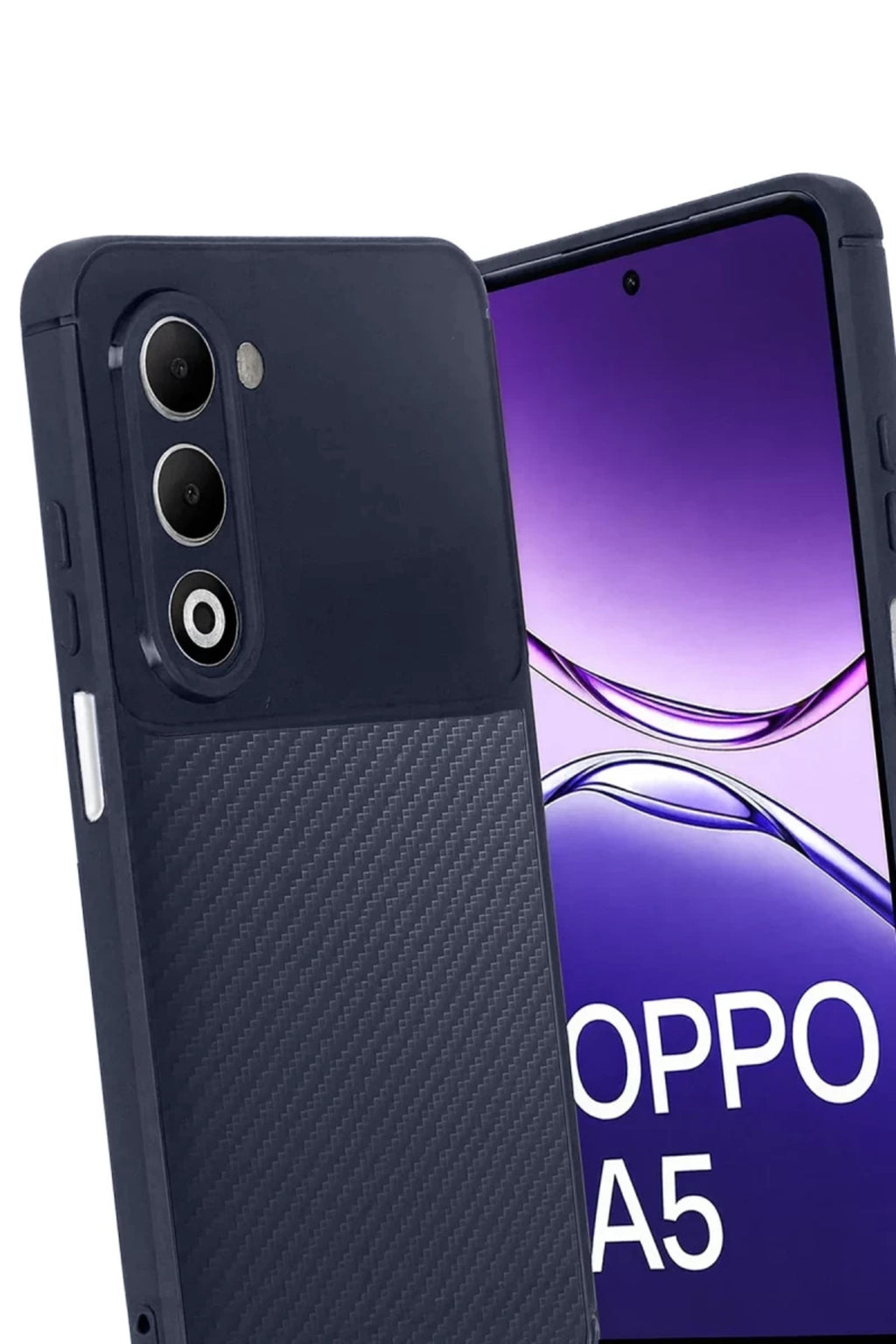 Oppo A5 4G Uyumlu Auto Focus Karbon Kapak - Lacivert