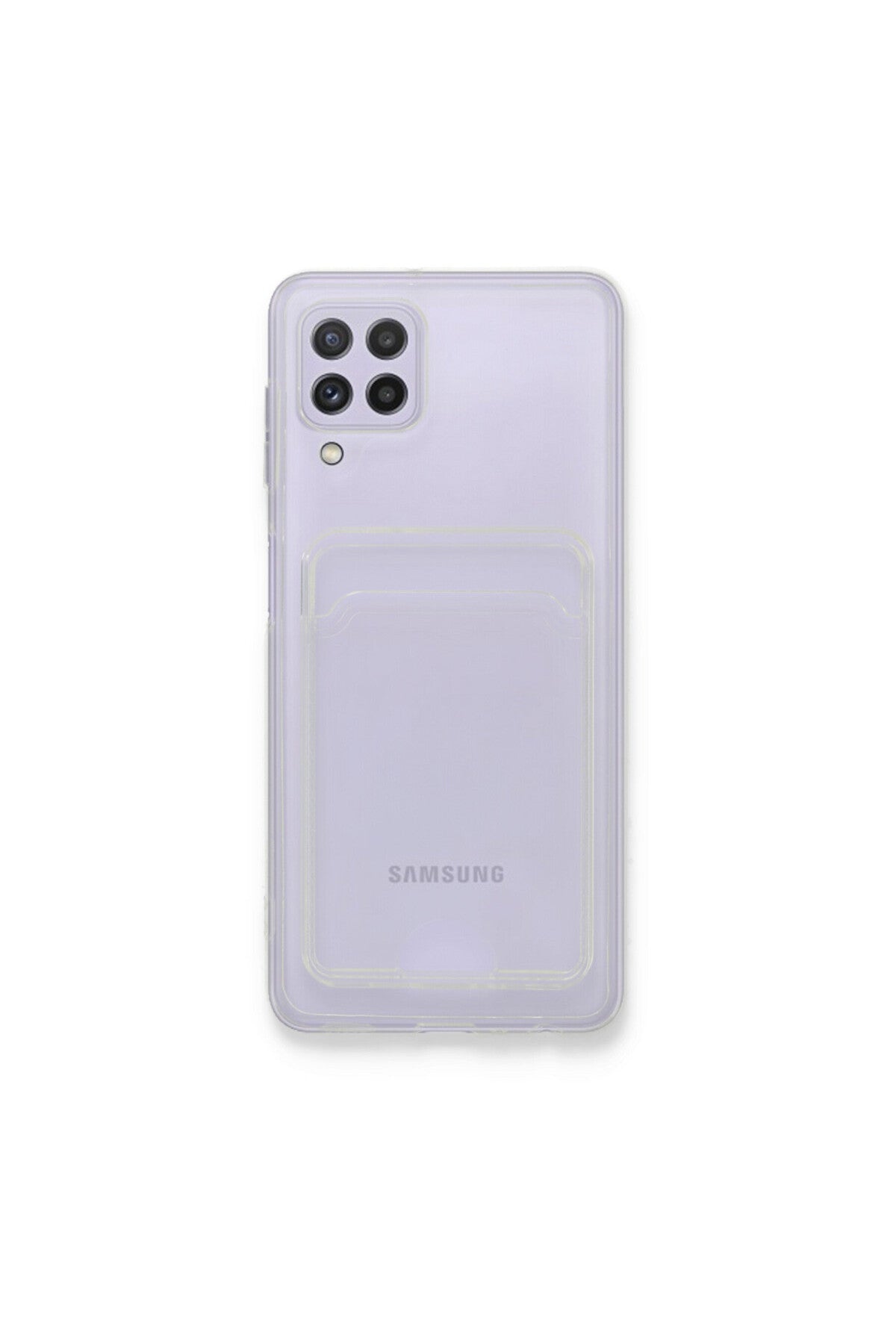 Samsung Galaxy A22 Uyumlu Kılıf Kart Şeffaf Silikon - Şeffaf