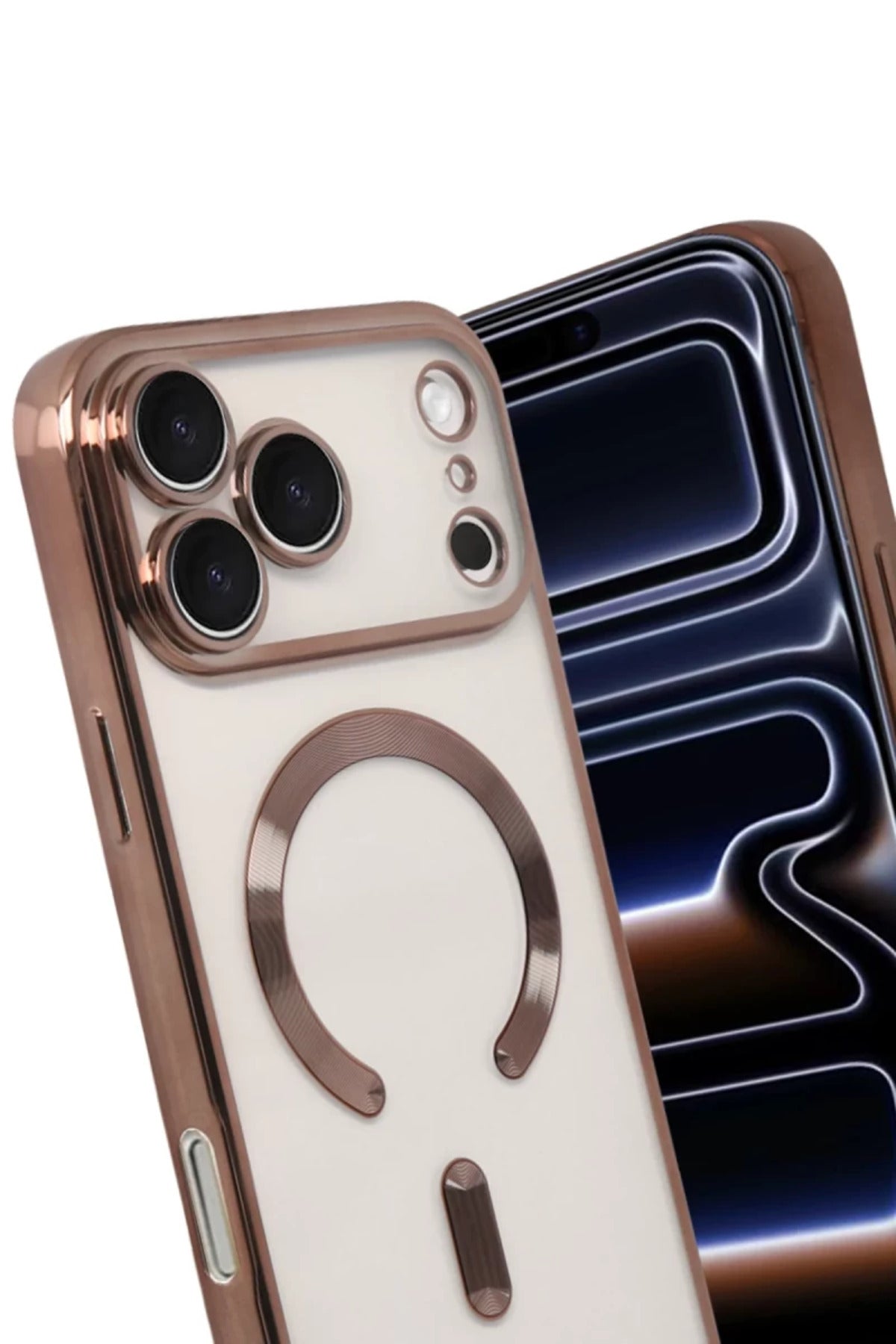 Apple iPhone 17 Pro Max Uyumlu Kross Magneticsafe Kapak - Çöl Titanyum
