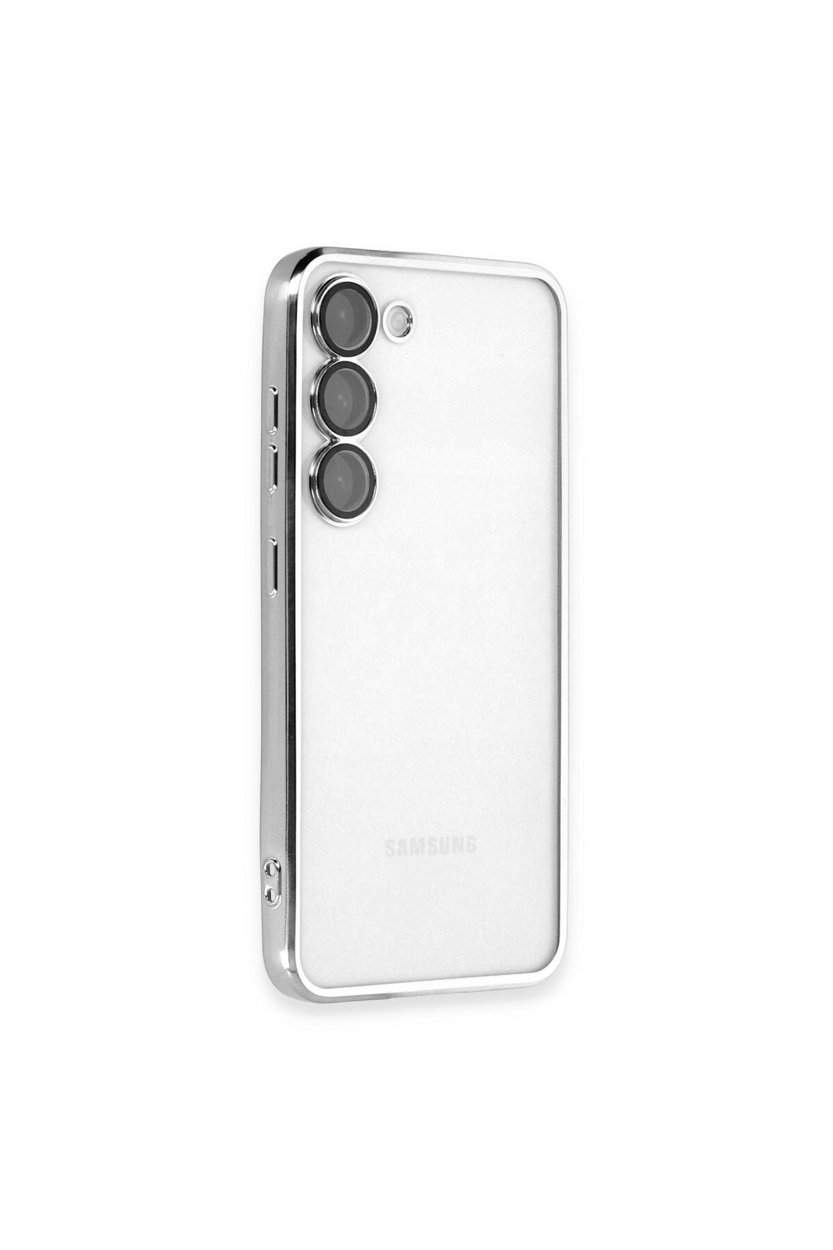 Samsung Galaxy S23 Plus Uyumlu Kılıf Lensli Silikon - Gümüş