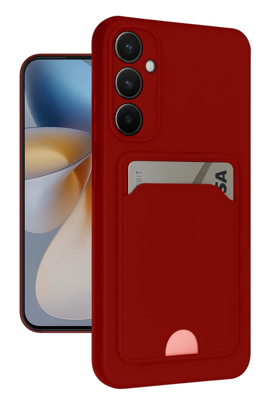 Samsung Galaxy S24 FE Uyumlu Kılıf Kelvin Kartvizitli Silikon - Kırmızı