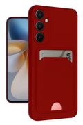 Samsung Galaxy S24 FE Uyumlu Kılıf Kelvin Kartvizitli Silikon - Kırmızı