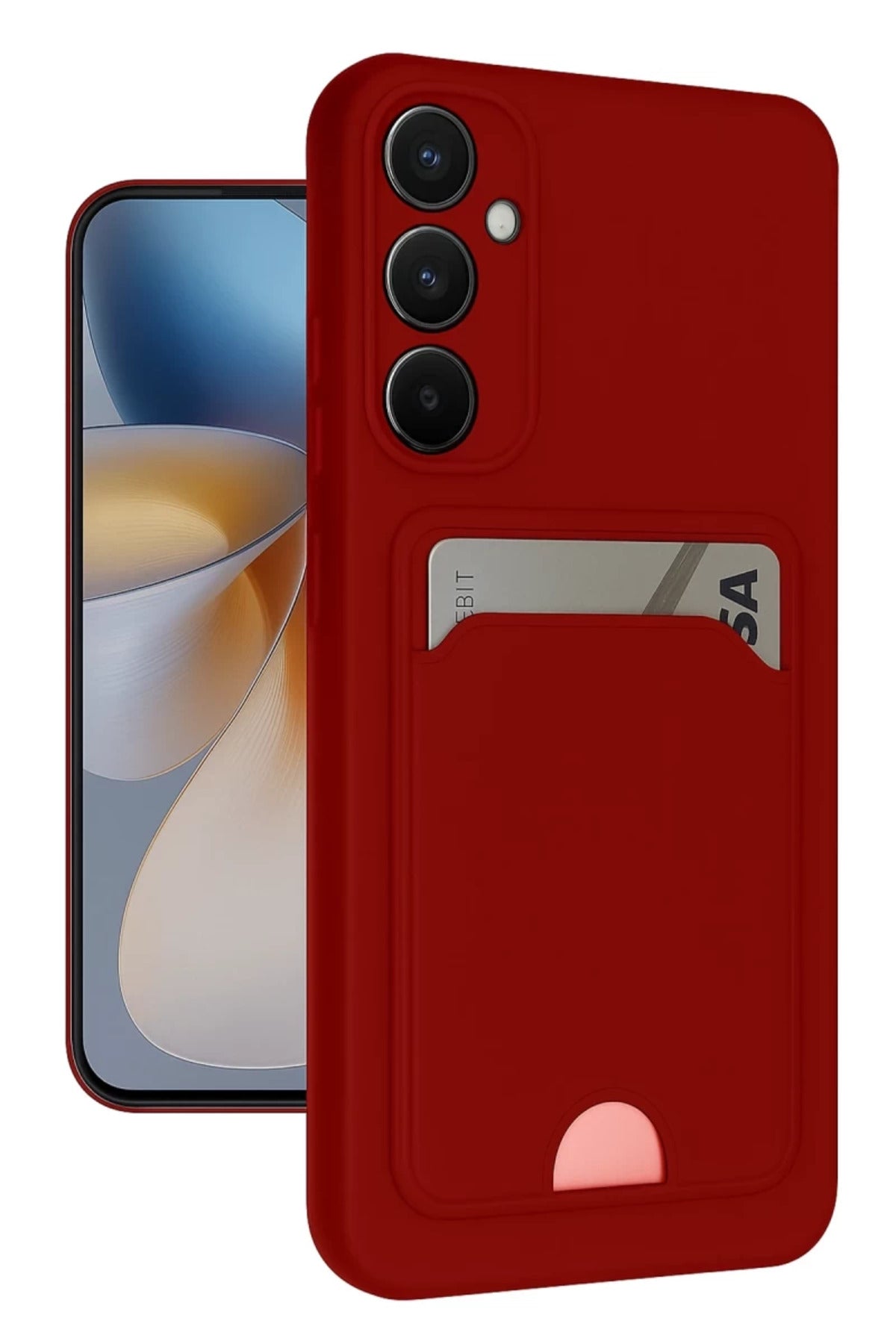 Samsung Galaxy S24 FE Uyumlu Kılıf Kelvin Kartvizitli Silikon - Kırmızı