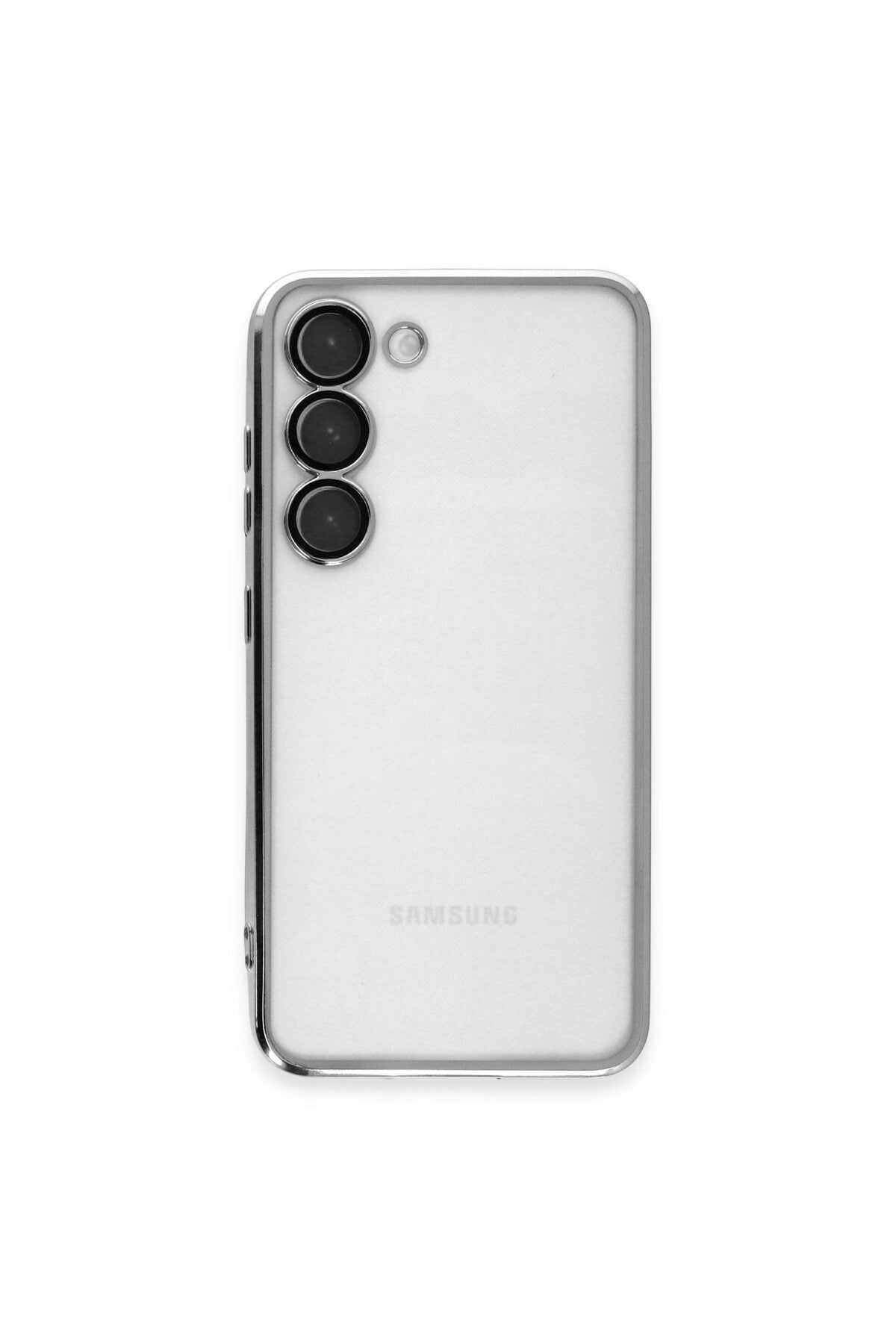 Samsung Galaxy S24 Uyumlu Kılıf Lensli Silikon - Gümüş