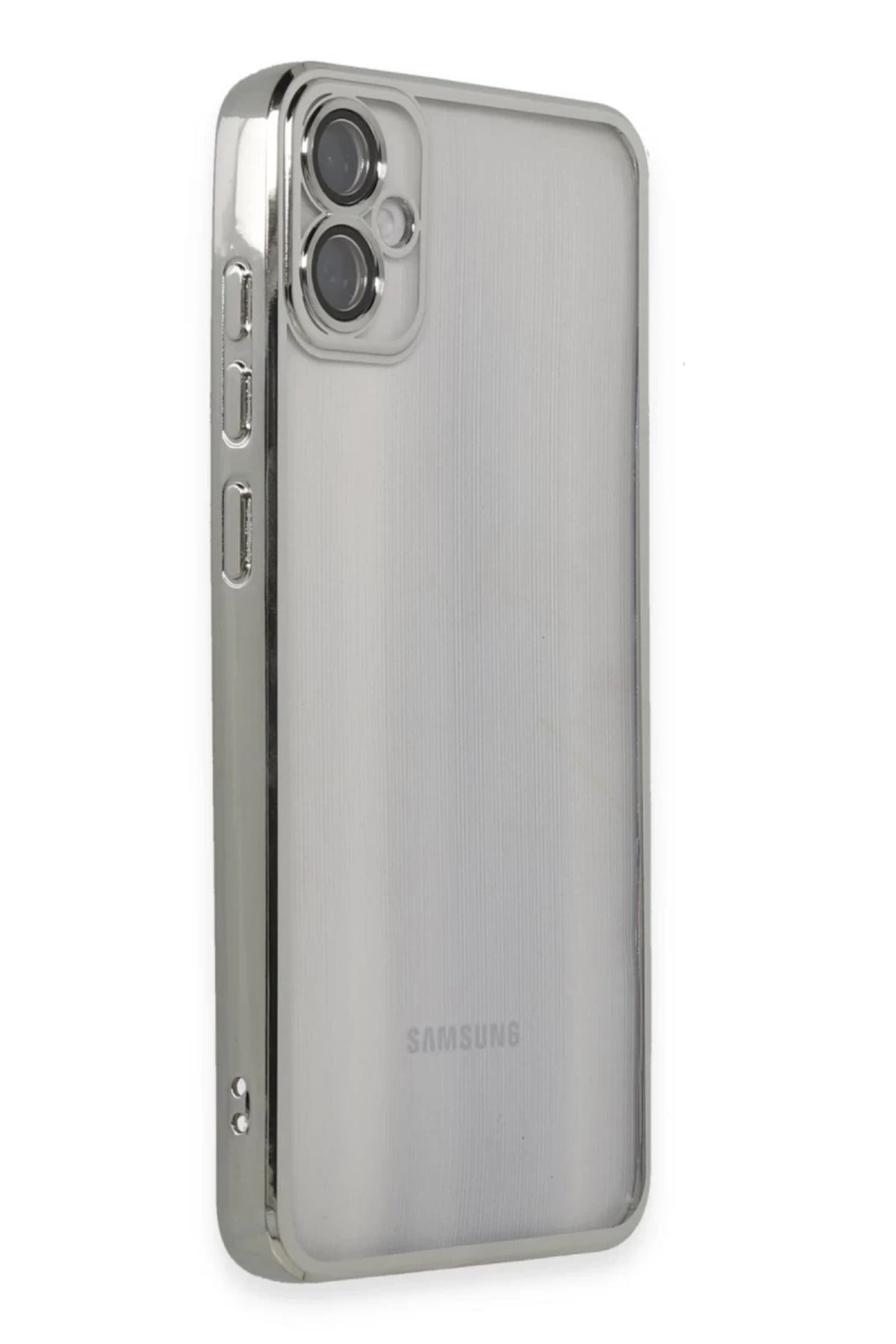 Samsung Galaxy A05 Uyumlu Kılıf Lensli Silikon - Gümüş