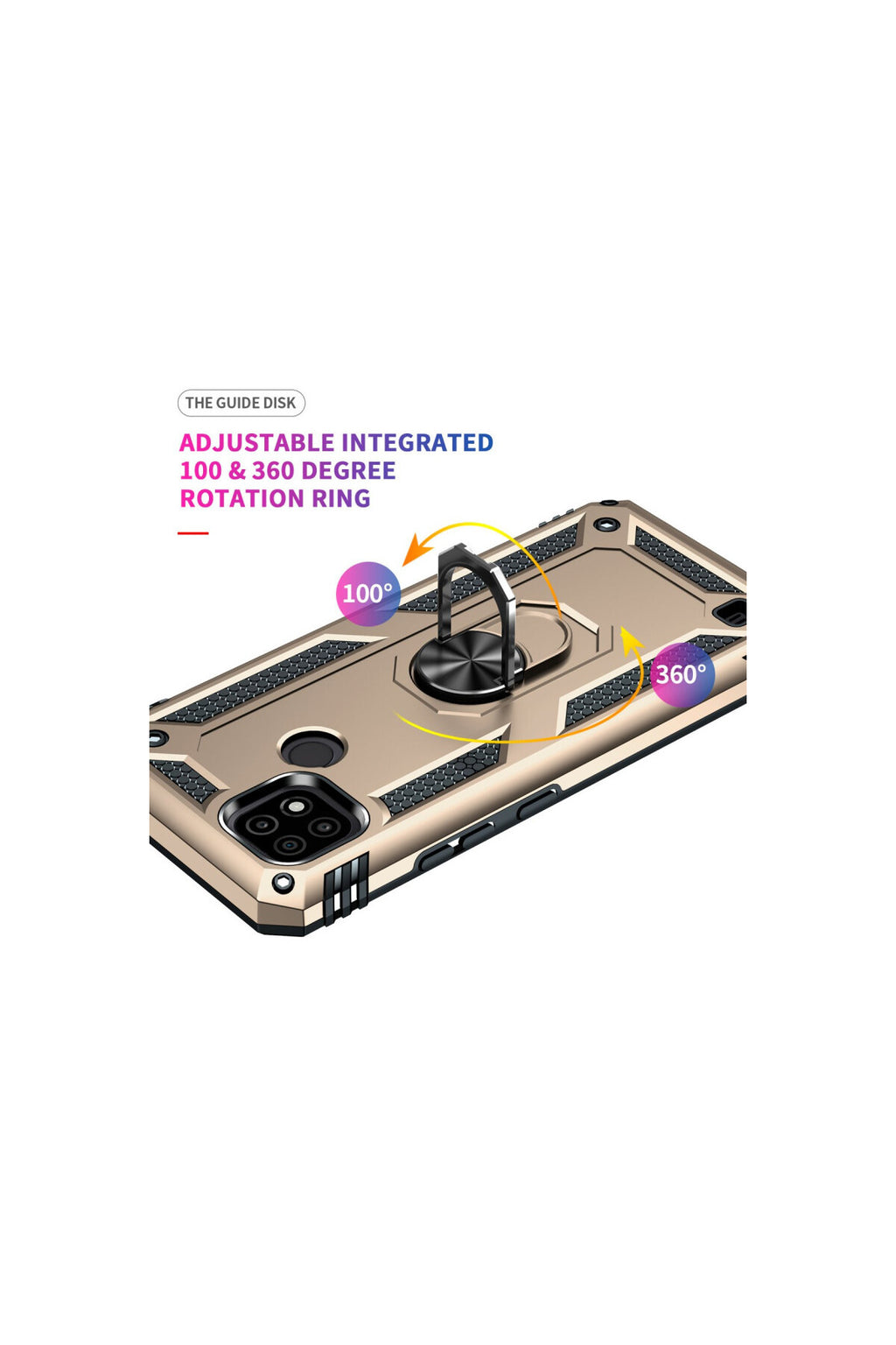Realme C21 Uyumlu Kılıf Sofya Yüzüklü Silikon Kapak - Gold
