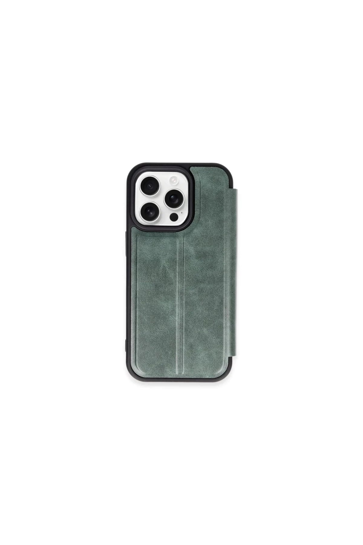 Apple iPhone 15 Pro Max Uyumlu Kılıf Flip Cover - Koyu Yeşil
