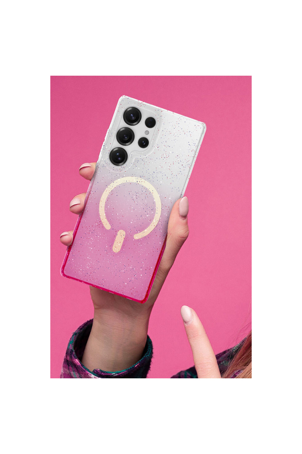 Samsung Galaxy S25 Plus Uyumlu Pummel Shiny Magsafe Kapak - Pembe