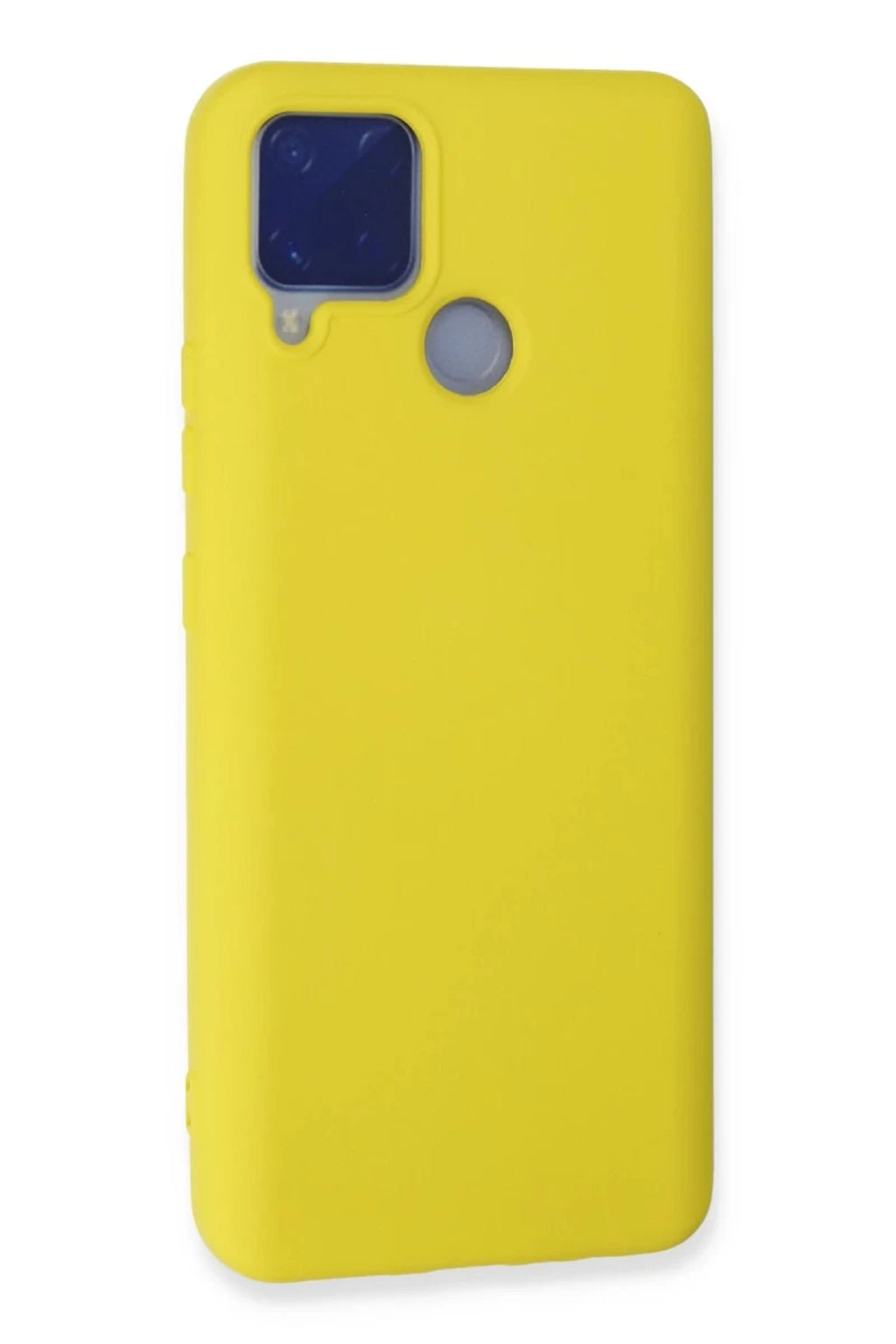 Realme C15 Uyumlu Kılıf Nano içi Kadife Silikon - Sarı