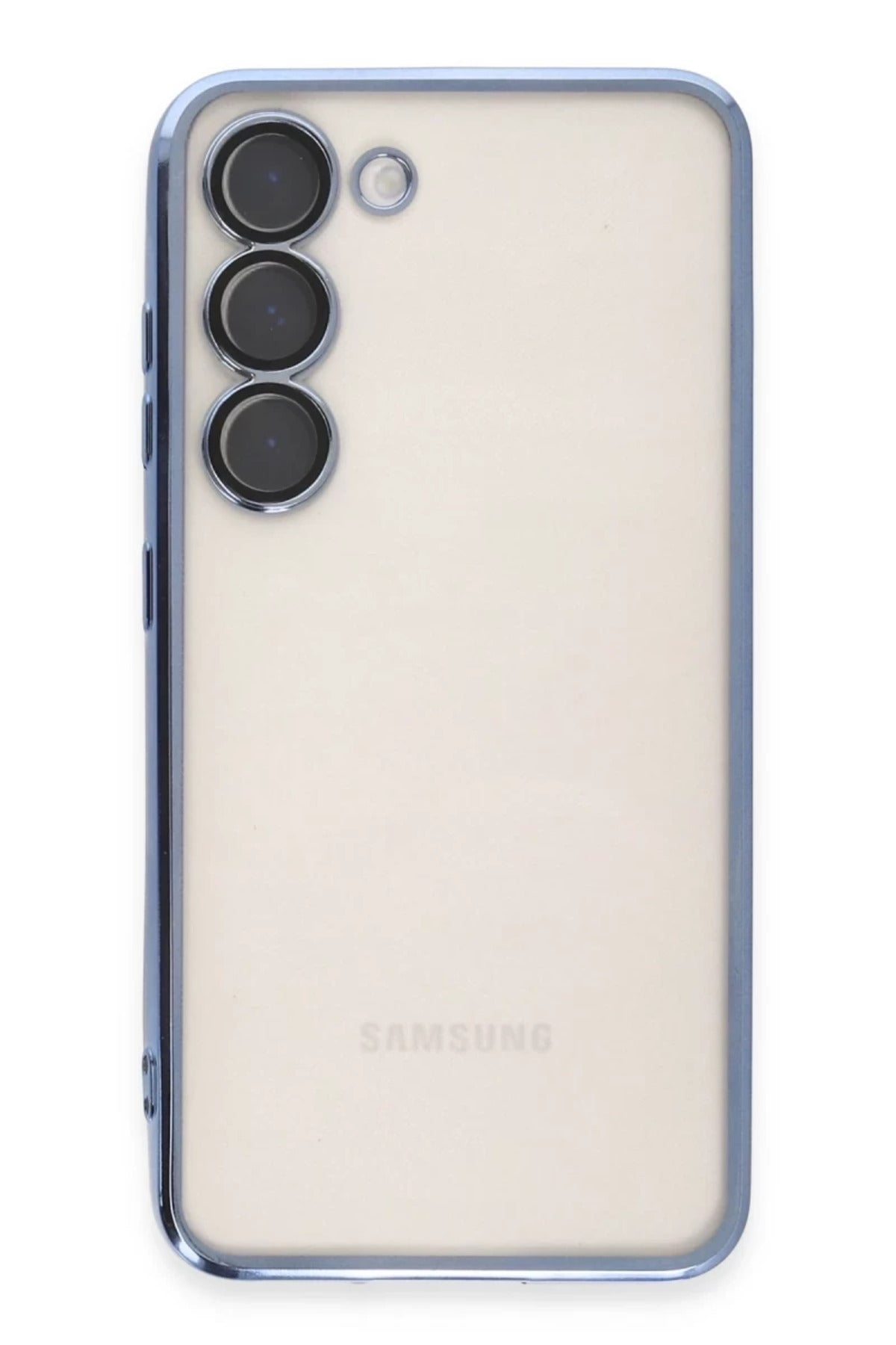 Samsung Galaxy S24 Uyumlu Kılıf Lensli Silikon - Açık Mavi