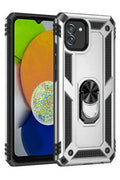 Samsung Galaxy A03 Uyumlu Kılıf Sofya Yüzüklü Silikon Kapak - Gümüş